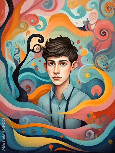 Boy Men Portrait Surreal Illustration Art 