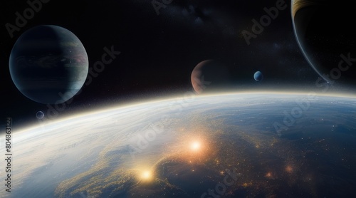 sunrise over the planet