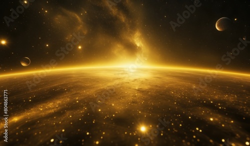 sun rising over the planet photo