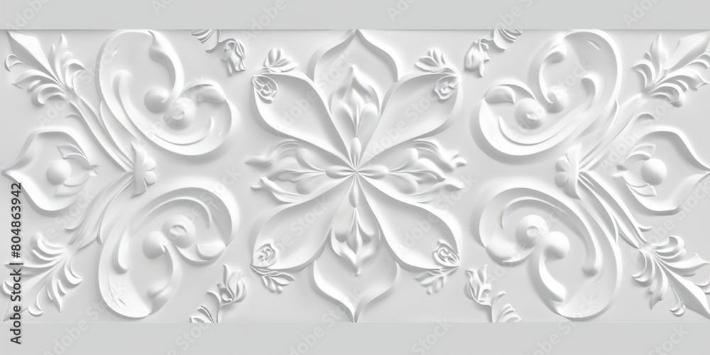 Elegant White Floral Embossed Wallpaper Design Elegant White Floral Embossed Wallpaper Design