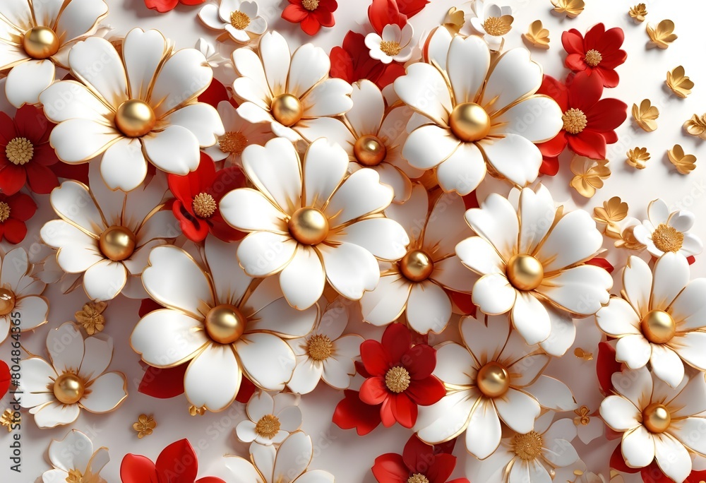 3d rendered photo of flowers on a plain background
