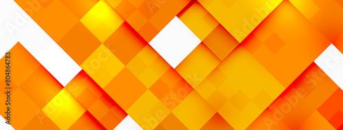 A vibrant seamless pattern of orange squares on a white background, showcasing symmetry and closeup details. The colorfulness and amber tones create a beautiful and eyecatching design