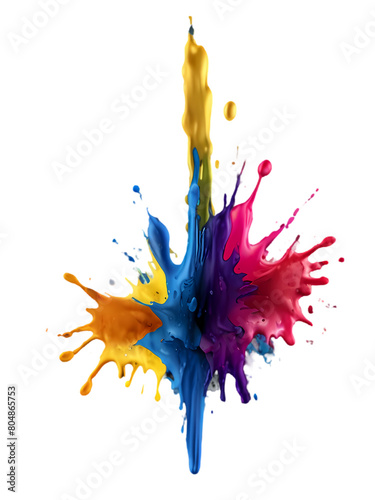 colorful paint splashes