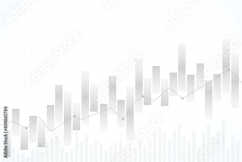 Business candle stick graph chart of stock market investment trading on white background design. Bullish point  Trend of graph. Vector illustration