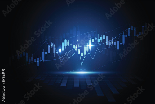 Business candle stick graph chart of stock market investment trading on white background design. Bullish point, Trend of graph. Vector illustration