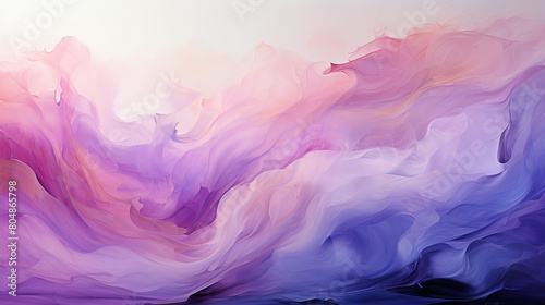 Contemporary Art of White and Purple Brush Stroke Wavy Banner Background