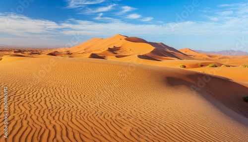 Beautiful Sand dunes in the Sahara Desert.
