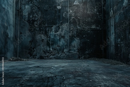 Grit and Artistry: A Compelling Scene of a Dark Room with a Wall Covered in Vibrant Graffiti