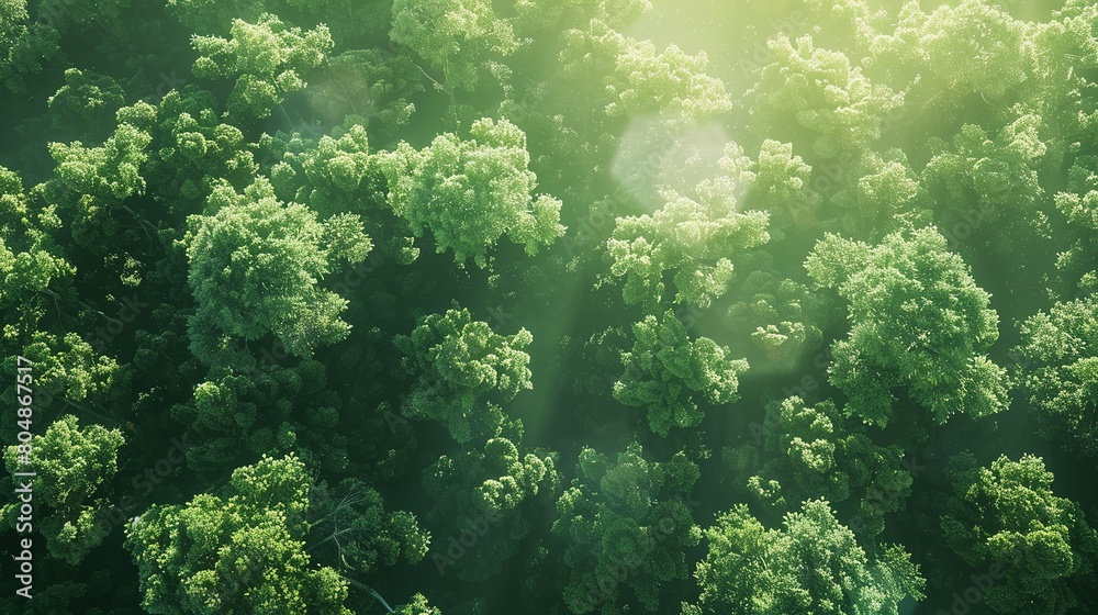 Daybreak Over Treetops: A Forest's View Daybreak Over Treetops: A Forest's View