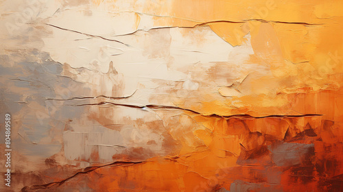 Dry and Arid Cracked Earth Texture Warm and Fiery Atmosphere Oil Painting On Background
