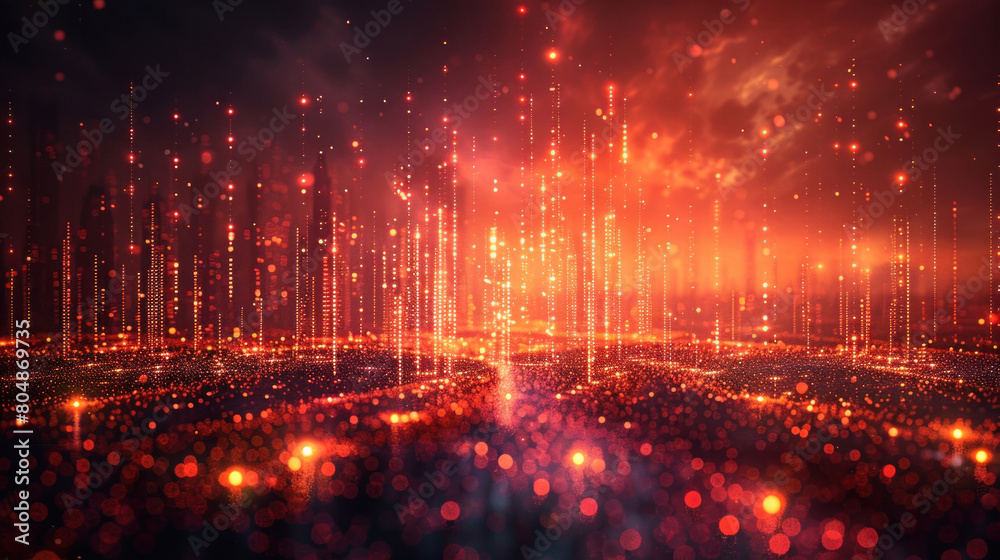 Fototapeta premium Abstract technology innovations are transforming the way we perceive finance and investment, offering new strategies and insights for navigating the complexities of the stock market and real estate.