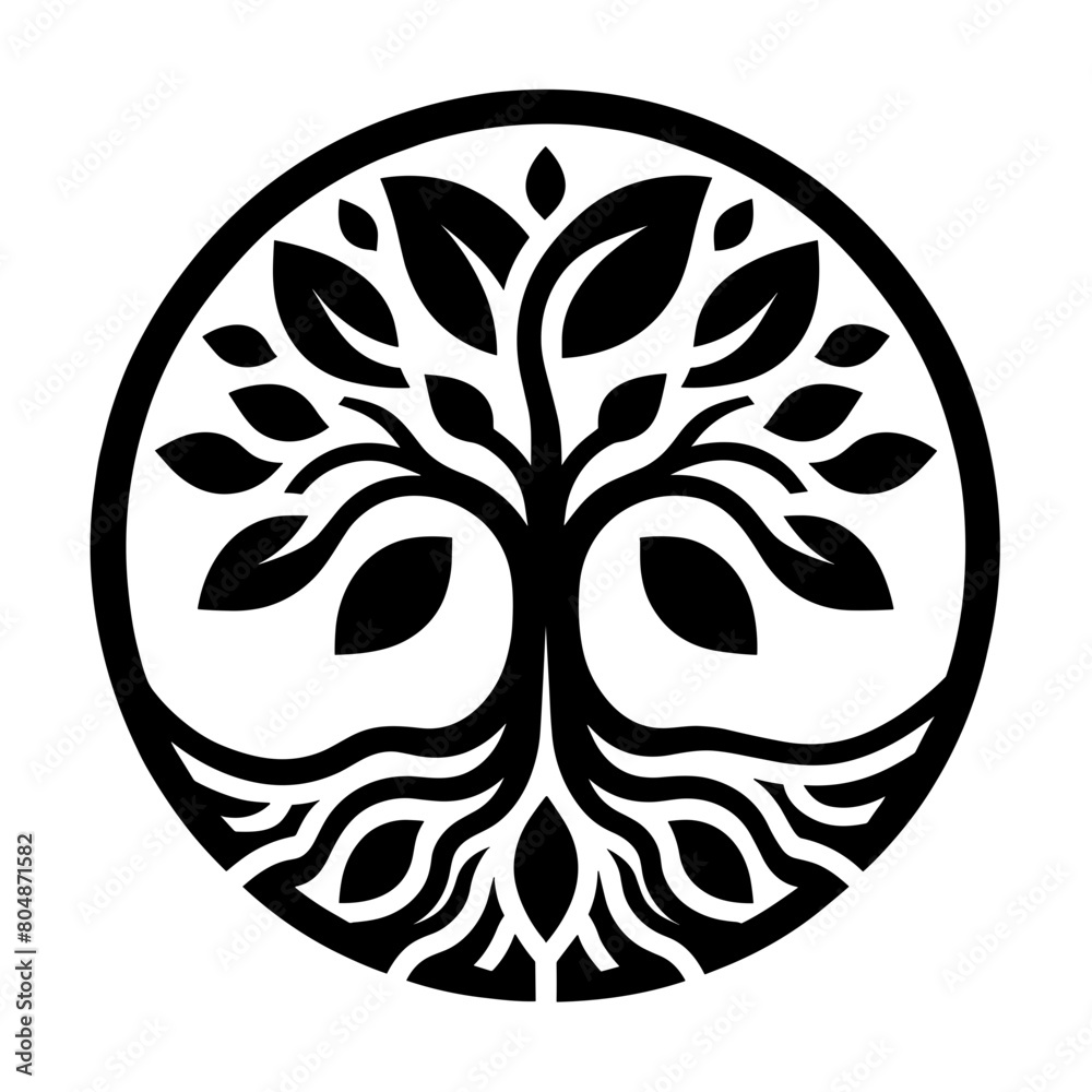 Monochrome Logo for Nature Conservation in Black White