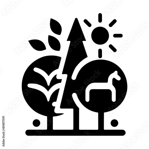 Nature Conservation Black White Monochrome Logo