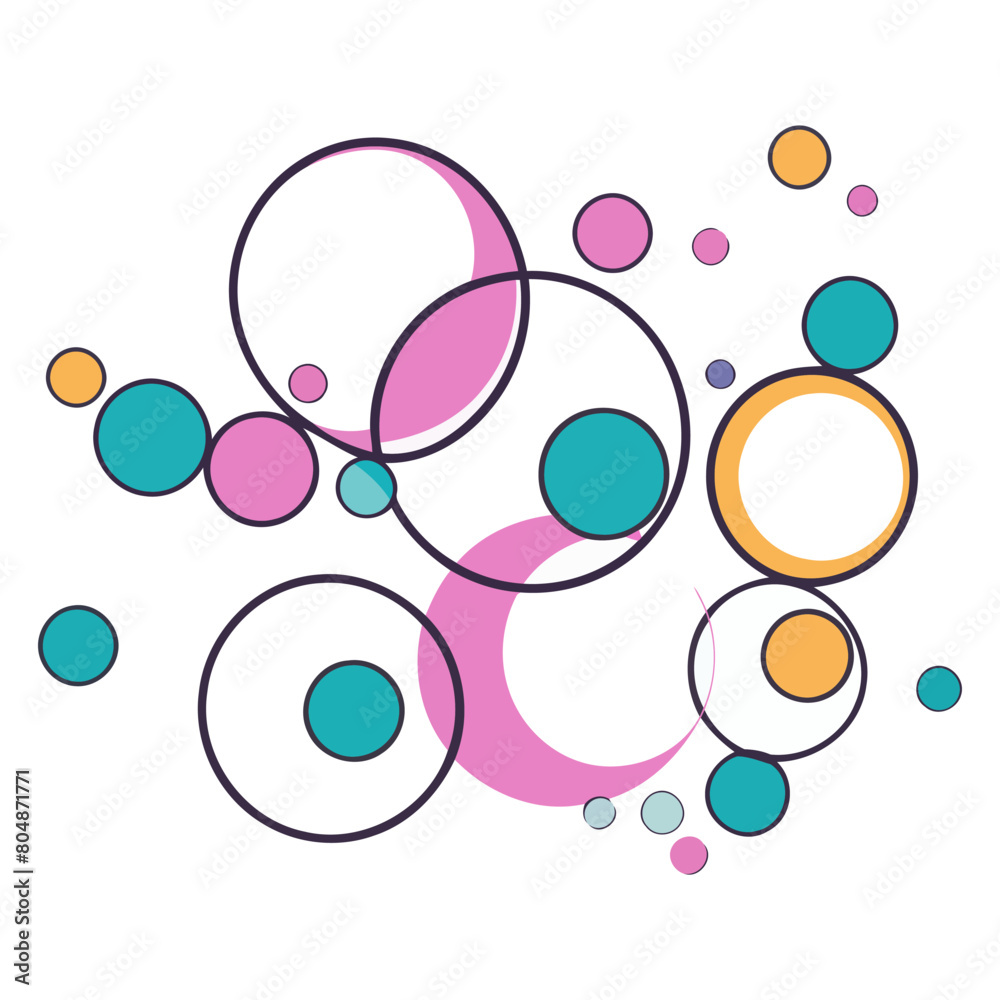 An icon representing outline bubbles, rendered in a vector style with multiple circular shapes