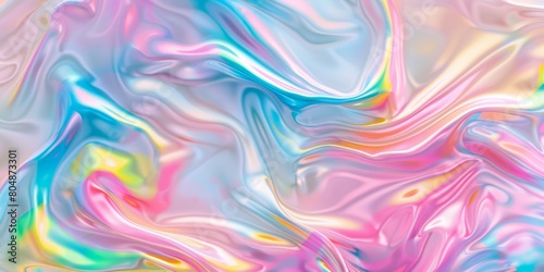 Whimsical Fusion  A Colorful Swirl of Paint  Blending Pink and Blue Hues in a Captivating Dance