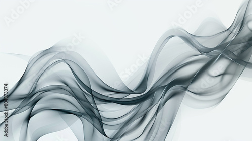 Lunar gray abstract wave illustration, clearly set against a white background, in HD quality.