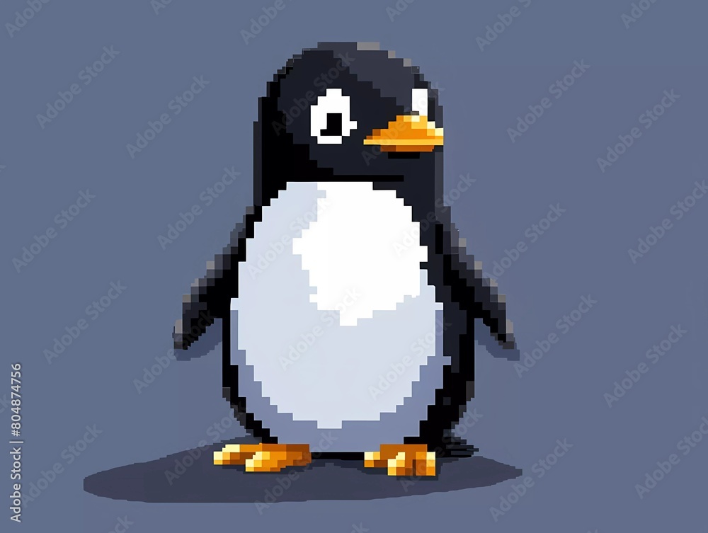 8-bit pixel cute penguin, pixel art vector illustration. 8-bit pixel cute penguin, pixel art vector illustration.