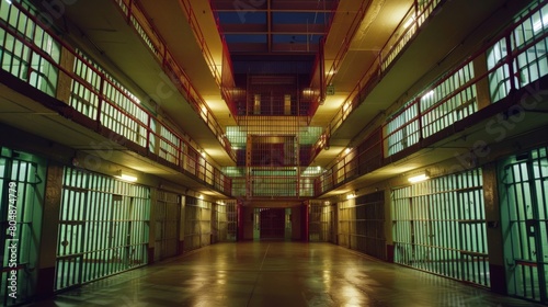 A nightly headcount routine with prison guards checking each cell