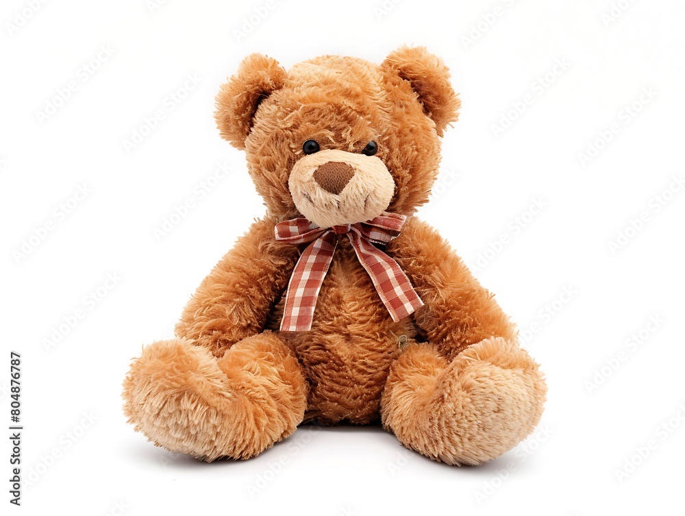 Cute teddy bear isolated on white background. Generative Ai