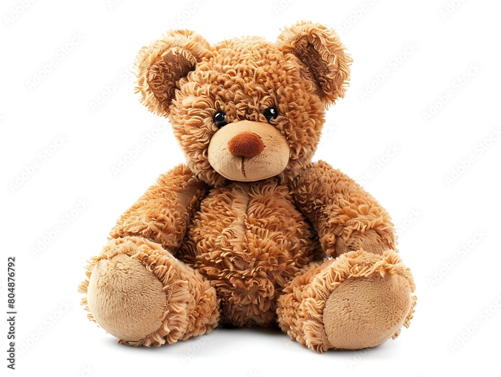 Cute teddy bear isolated on white background. Generative Ai