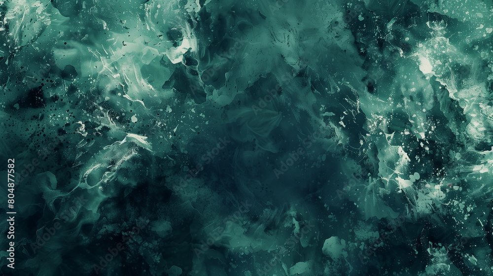 Abstract watercolor paint background emerald green color grunge texture for background
