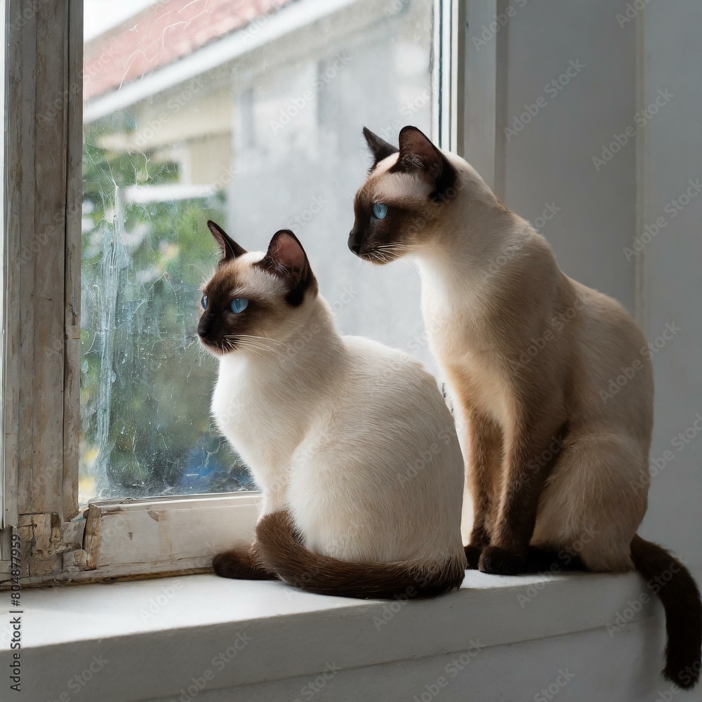 Siamese Cats Play Together