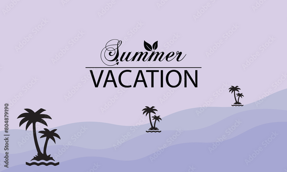 Naklejka premium Trendy Typography Summer Vacation Text Illustration