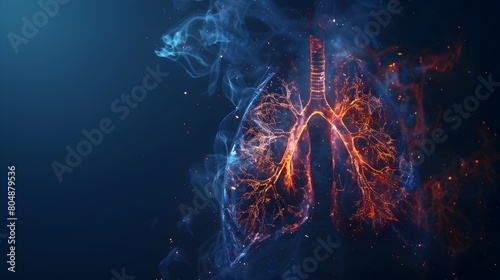 Detailed X Ray Scan of Inflamed and Damaged Human Lung Tissue from Viral Infection photo