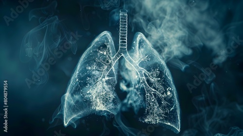 Detailed X Ray Revealing Viral Infection in Human Respiratory System photo