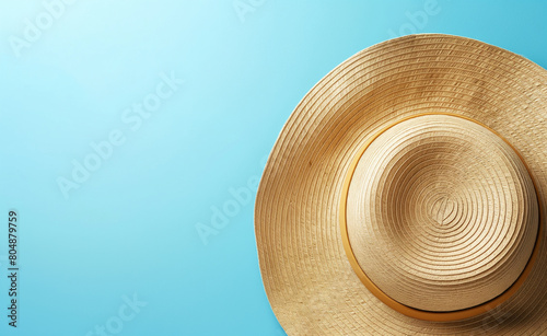 Sunshine Style: Straw Hat on Blue Background