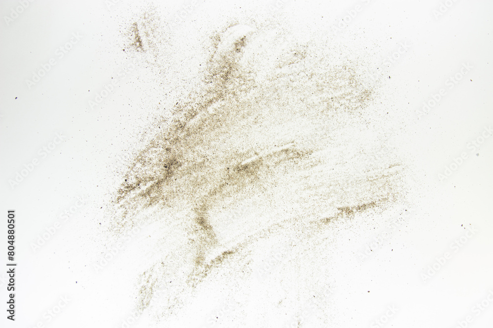 brown sand on white background