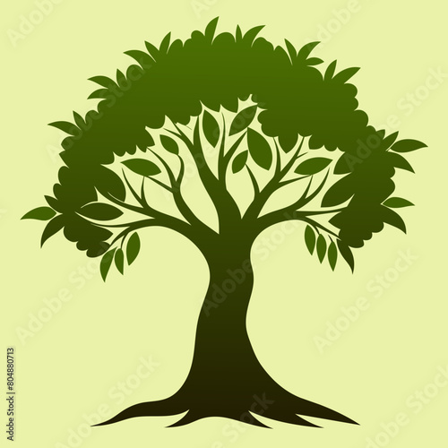 Olive tree vector illustration isolated on a white background. Olive tree logo concept illustration.