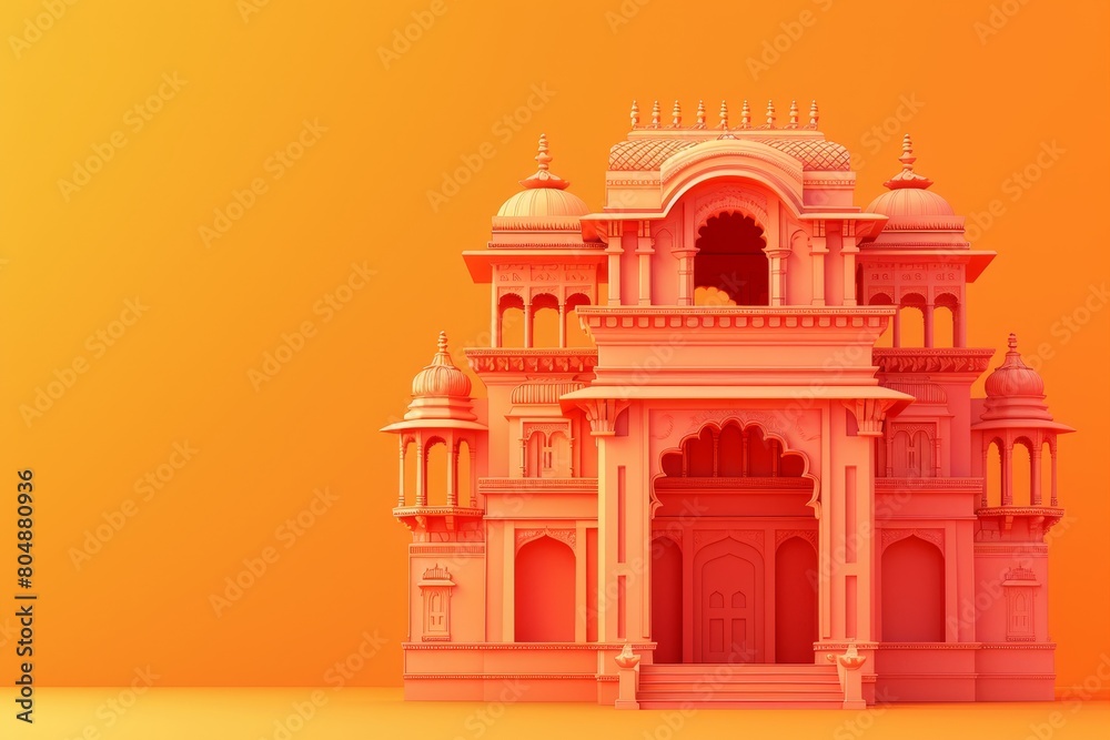 A large colorful building with a dome on top A large colorful building with a dome on top