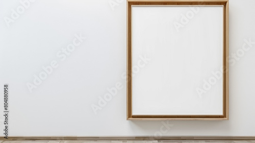 Tranquil Minimalism: White Canvas in Oak Frame