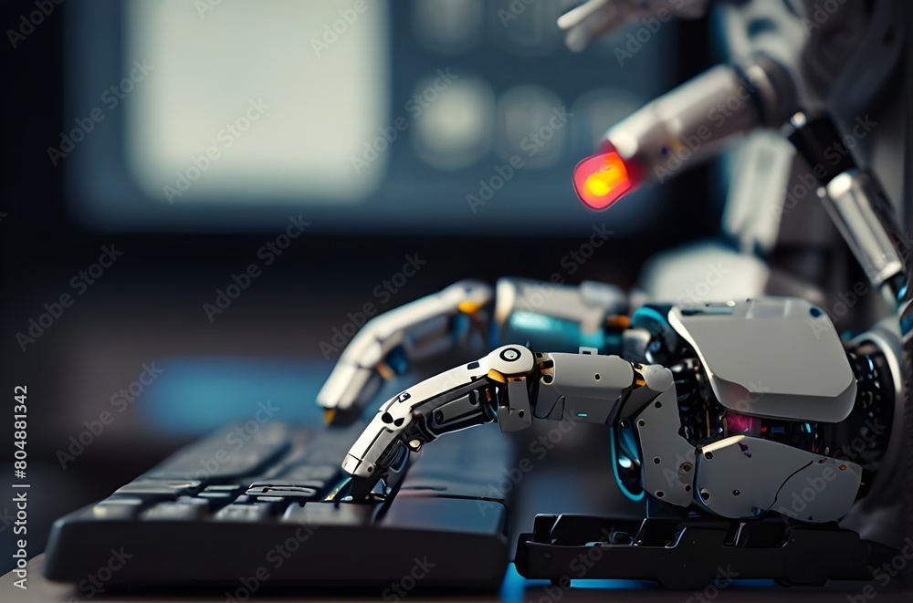 robotic hand typing on a keyboard technology artificial intelligence computer science robotic hand typing on a keyboard technology artificial intelligence computer science