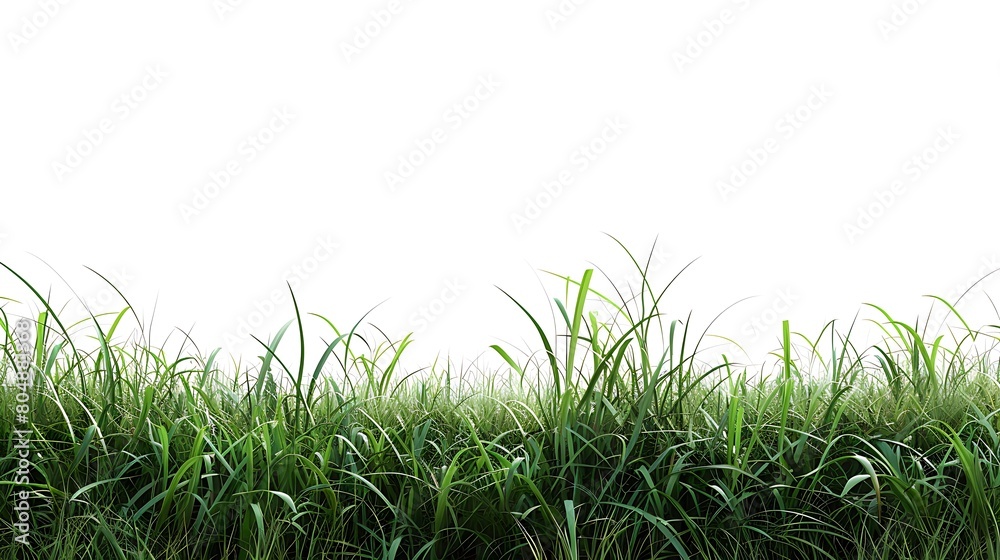 green grass field isolated on white background. Generative Ai green grass field isolated on white background. Generative Ai