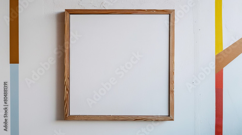 Tranquil Minimalism  White Canvas in Oak Frame