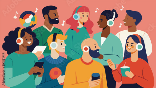 The Social Listening Session brought together a diverse group of music lovers all eager to bond over their shared passion and discover new sounds Vector illustration