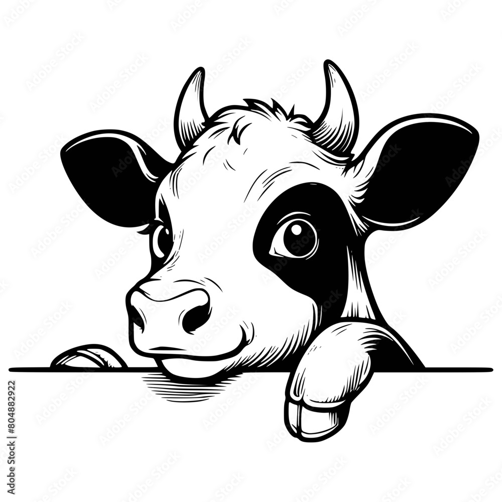 Peeking Cow, Funny Peeking Cow, Cow Head, Cow Face, Peeking animals ...