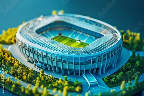 A stadium with a large oval shape and a lot of windows photo