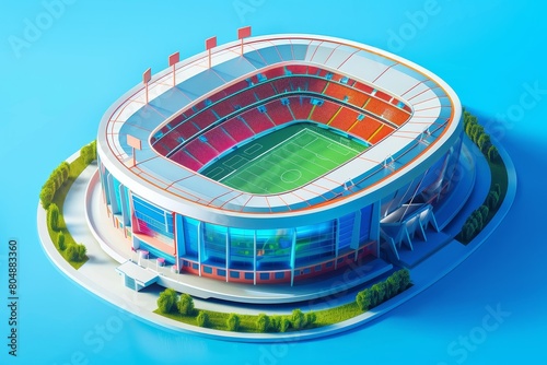 A stadium with a large oval shape and a lot of windows