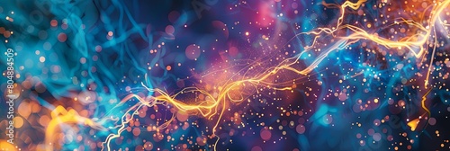 abstract pattern of electrical sparks against a vibrant backdrop