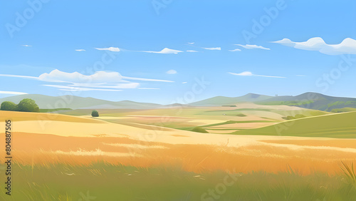 Summer landscape combined with minimalist composition