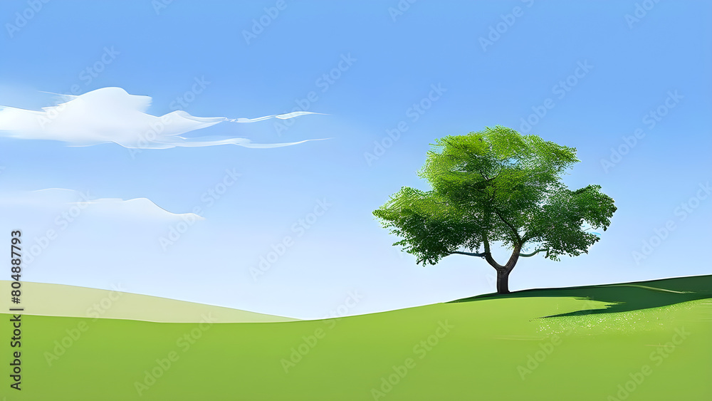 Fototapeta premium Summer landscape combined with minimalist composition