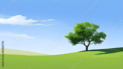 Summer landscape combined with minimalist composition