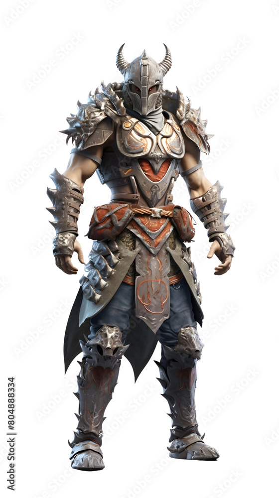 3D gaming warrior character on transparent background 3D gaming warrior character on transparent background