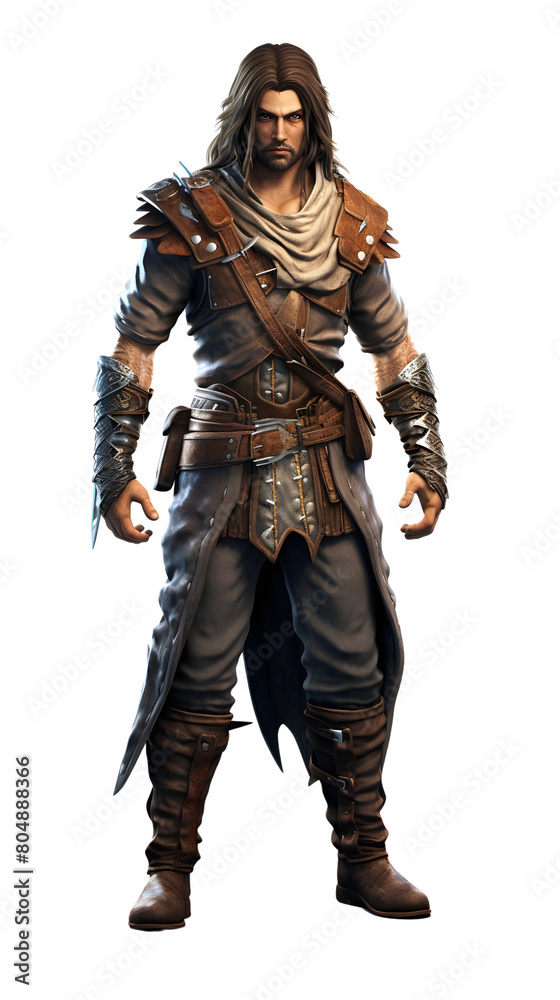 3D gaming warrior character on transparent background 3D gaming warrior character on transparent background