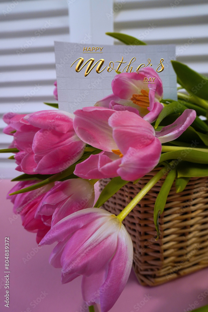 Fototapeta premium Happy mother's day! Card, Banner, flyer, Congratulations on Mother's Day
