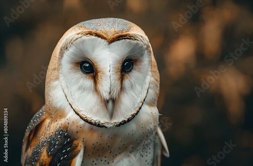 Barn Owl Perched in Ethereal Forest Habitat at Twilight Captivating Nocturnal Wildlife Photography