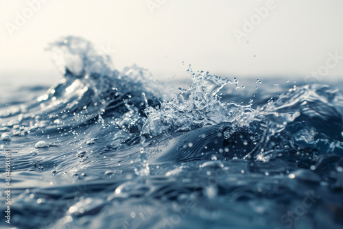water wave surface splash, view from side. © Jiranun